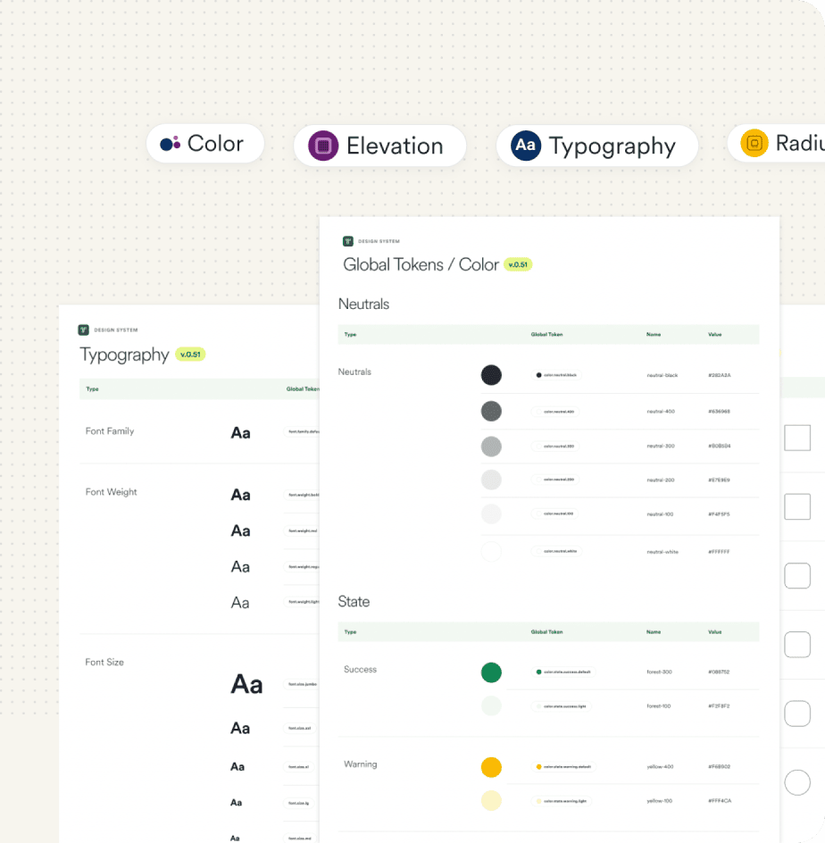 Tally Design Tokens and SDK Design